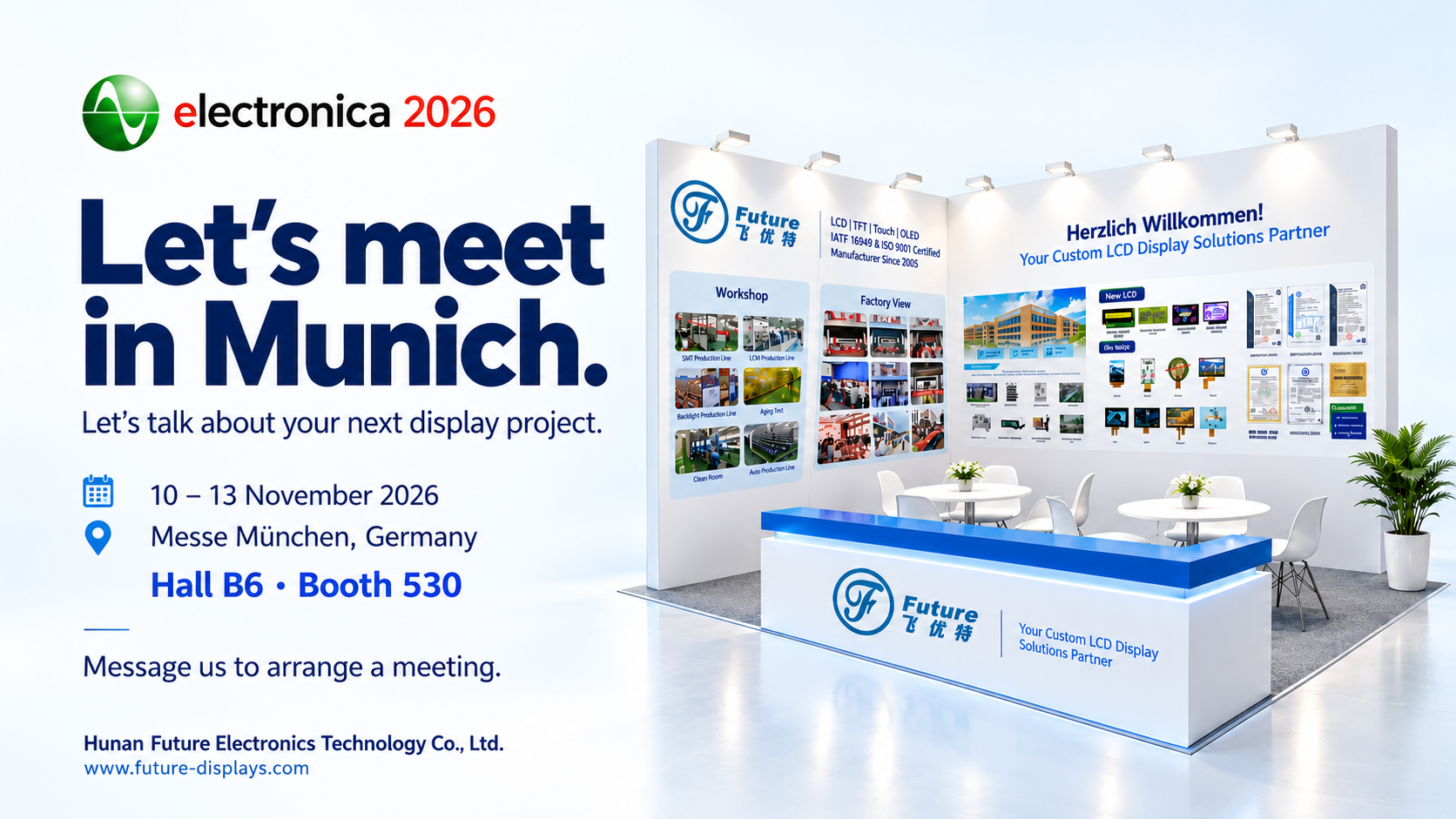 Meet Future Display at electronica 2026 | Book a Meeting Meet Future Display at electronica 2026 | Book a Meeting